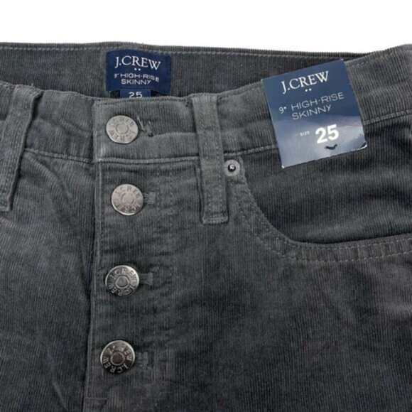 NEW J.Crew Womens 9” High Rise Corduroy Skinny Button Fly Pants 25 - Picture 6 of 8